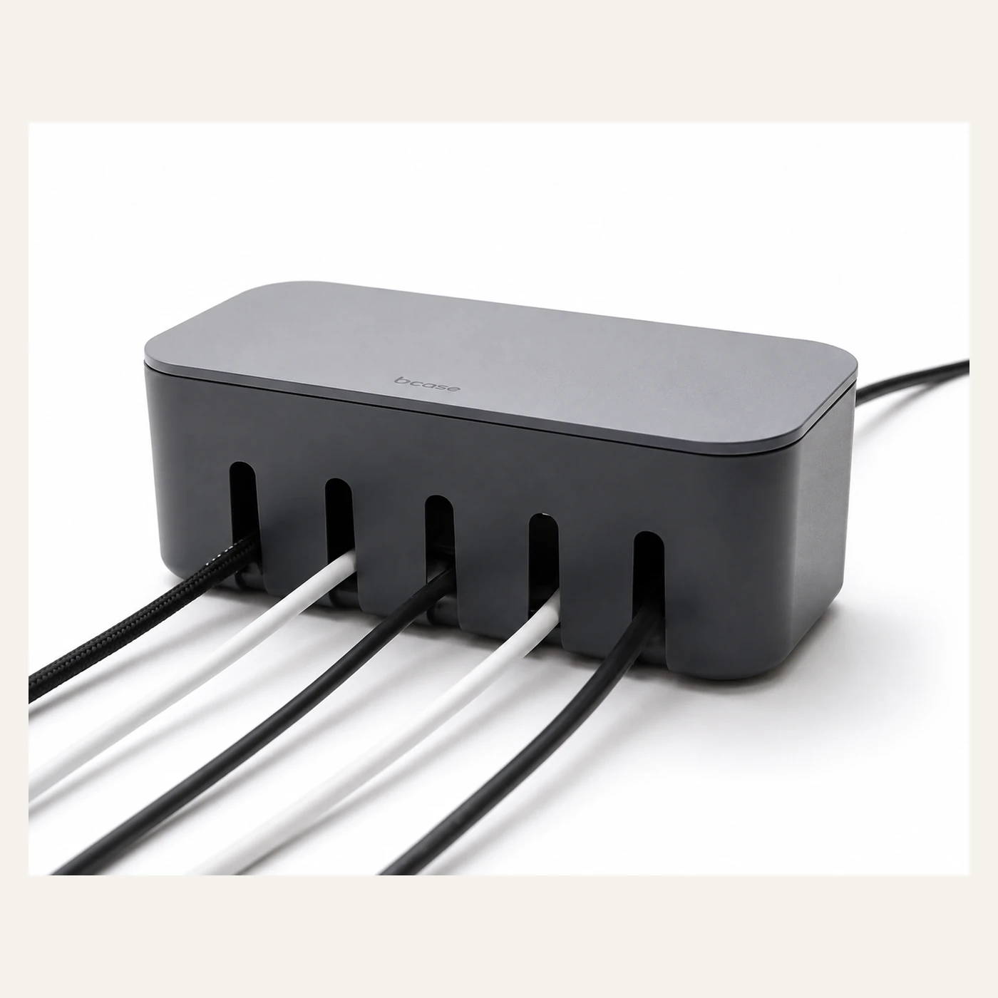 Dark Gray Five-Slot Cable Management Box